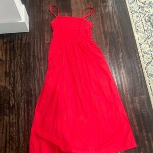 Red old navy smocked maxi dress
